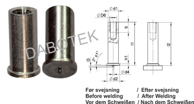 IT Tapped Stud M5-Ø7,1x8,5 Material Almg3 acc. EN ISO 13918