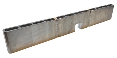 ALU-Brücken  - Strongback 840x40X120, ein Notch (BxH) 60x55 mm
