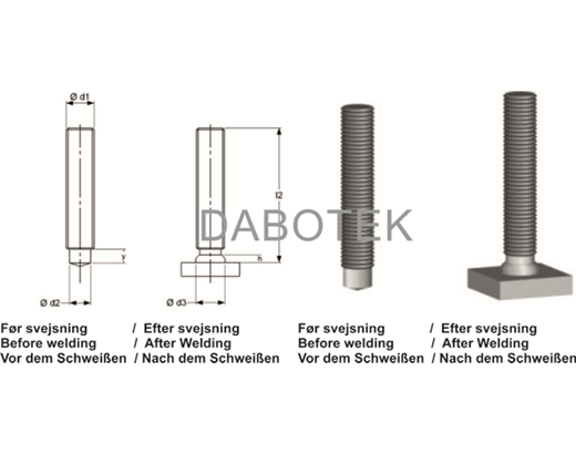 MD Threated Stud M24x15 mm Matr. 4.8 acc. EN ISO 13918 (MPF)