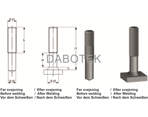 PD Threaded stud M20x20 Material A2-50 acc. EN ISO 13918 (MP)