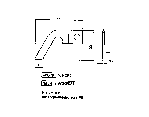 KLINKE F/SIK M5 BØS