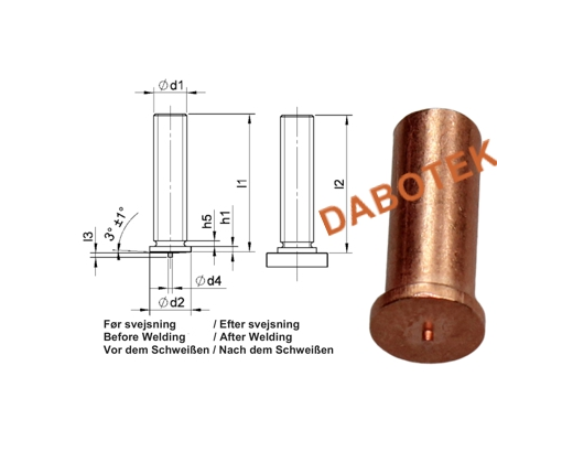 UT Unthreaded Stud Ø5x5 Material Mild Steel 4.8 acc. EN ISO 13918