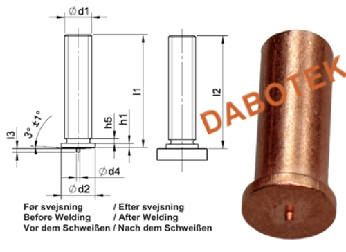UT Unthreaded Stud Ø3x6 Material Mild Steel 4.8 acc. EN ISO 13918